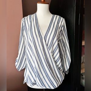 NWT - West Kei blouse- blue and white stripe - size small